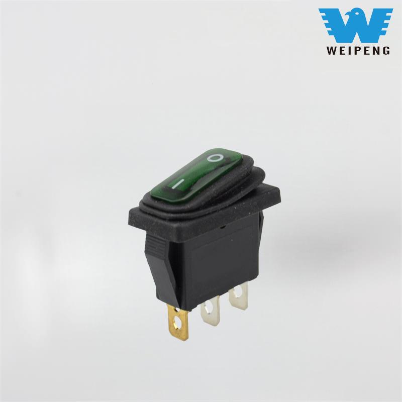 3-Pin 2-Position Rocker Switch ກັນຝຸ່ນ ແລະ ກັນນໍ້າ