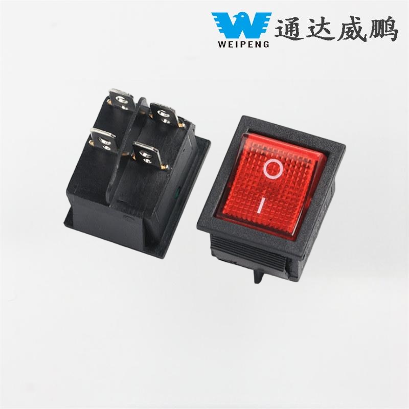 Kcd4 Rocker Switch 30A ສີ່ Terminal ມີແສງສະຫວ່າງ