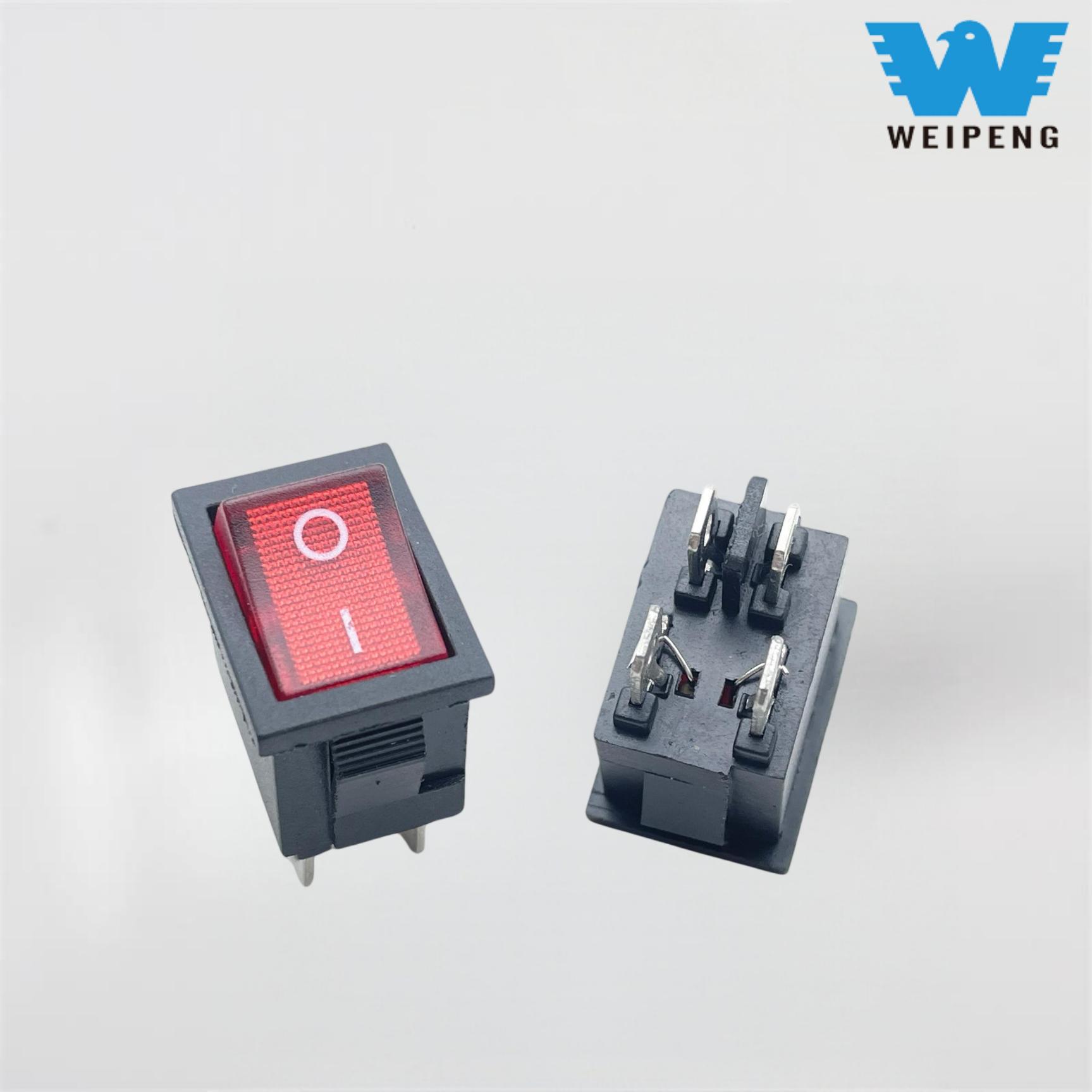 ສີ່ຫຼ່ຽມ Rocker Switch