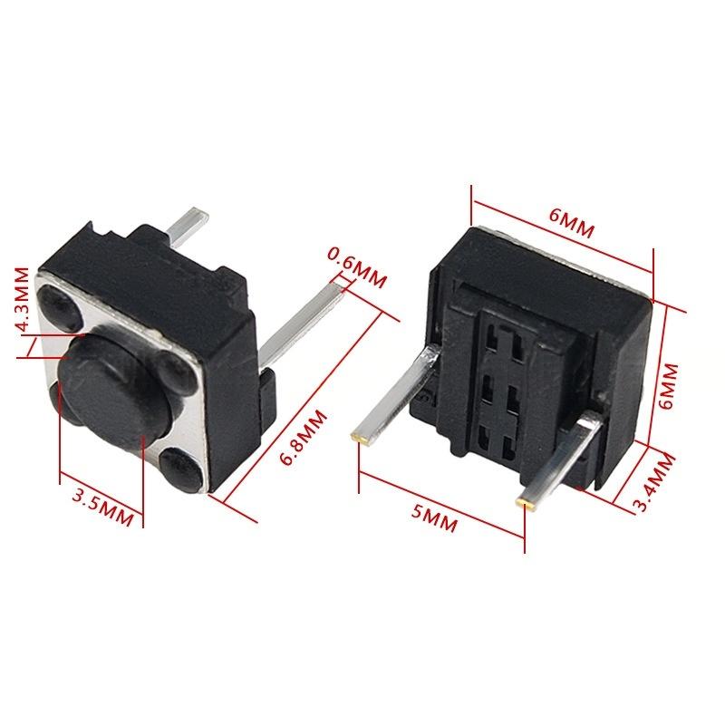 ສະຫຼັບປຸ່ມກົດແນວຕັ້ງ Micro Tactile 6*6*4.3/5/7/9 ສອງເຂັມ